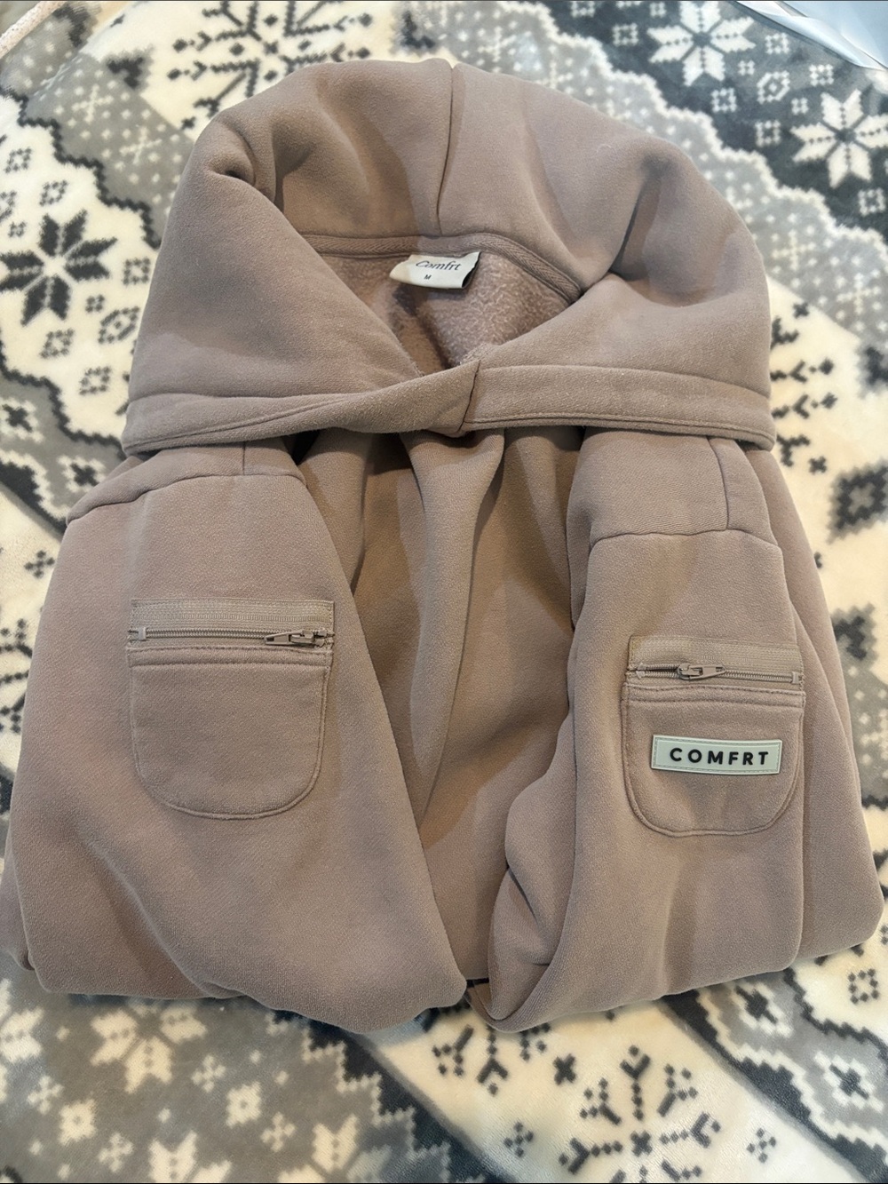 COMFRT Taupe Hooded Sweatshirt - Women's Cozy Zip-Pocket Pullover